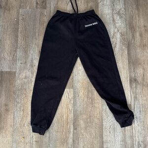 SHEIN Kids Black Sweatpants with Tennis Ball Print